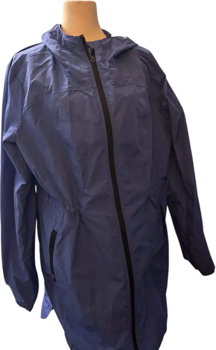 Fila Sport Unisex Adjustable Hood Windbreaker Full Zip Jacket, Blue, Size XXL